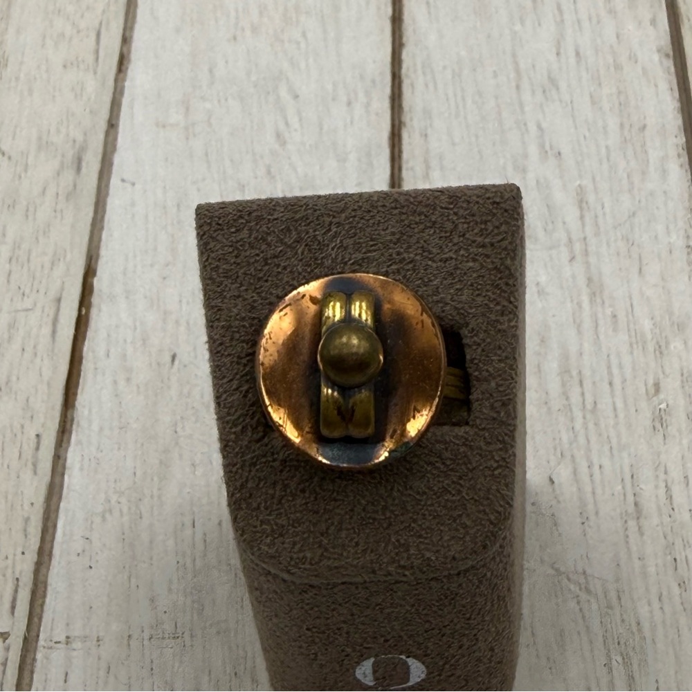 Vintage mid century modern Gold and Brown adjustable Ring - Picture 2 of 4